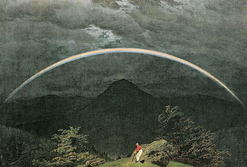 Caspar David Friedrich Gebirgslandschaft mit Regenbogen Spain oil painting art
